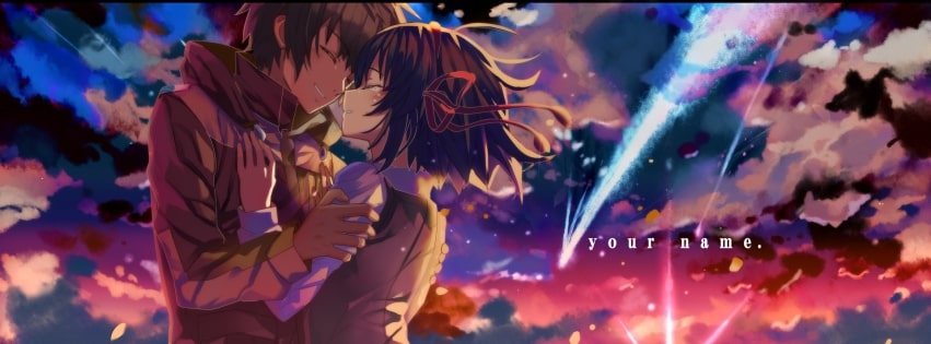 Anime Your Name Taki and Mitsuha Romantic Facebook Cover