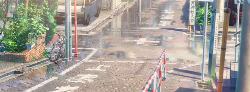 Anime Your Name Wet Street Facebook Cover