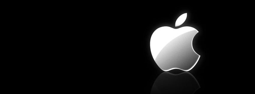 Apple Logo on Black Background Facebook Cover Photo
