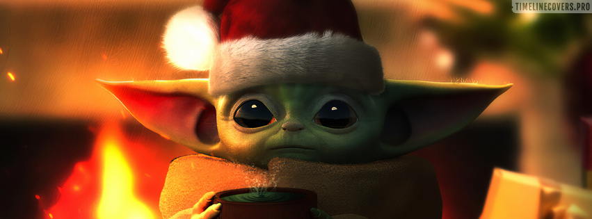Baby Yoda Christmas Edition Facebook Cover Photo