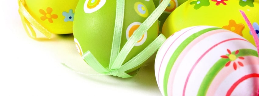 Easter Eggs with Ribbons Facebook cover