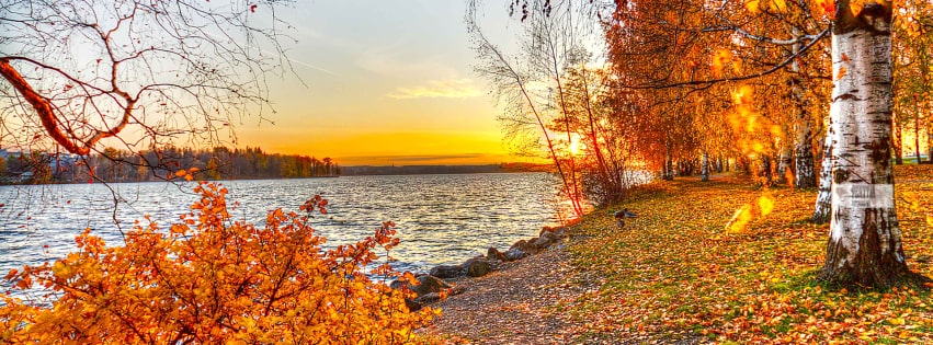 Fall at The River Facebook Cover Photo