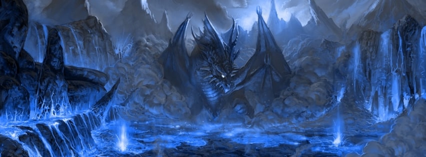 Fantasy Blue Dragon Facebook cover