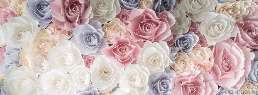 Flowers Pastel Roses Facebook Cover