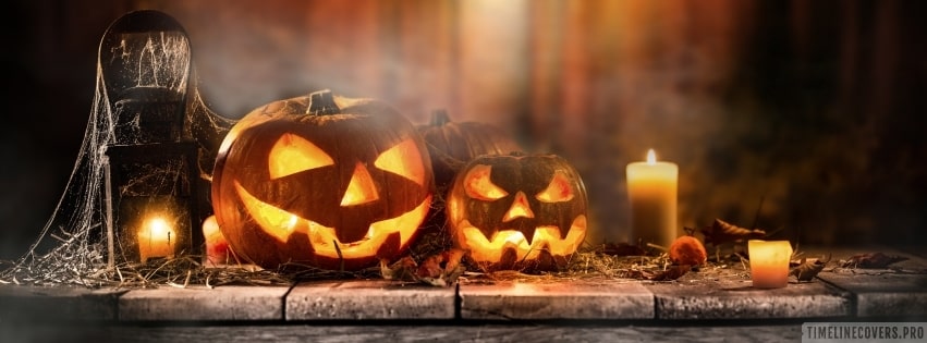 Halloween Pumpkins with Candles Facebook Cover Photo