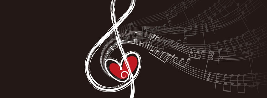 Love violin note and music Facebook cover