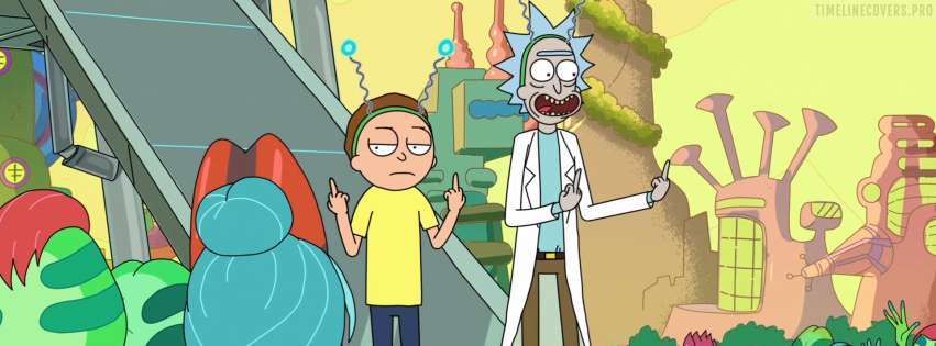 Rick and Morty Fingers Facebook Cover Photo