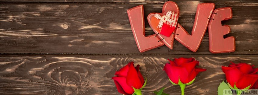 Sawed Love with Roses Facebook cover