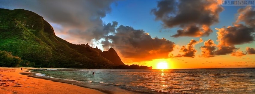 beach sunset facebook covers